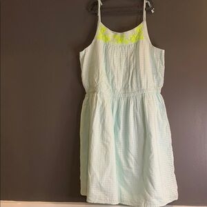 Gap Kids Light Blue Dress with Neon Yellow Accents size XXL Plus